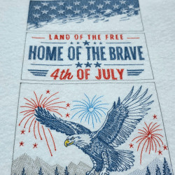 Home Of The Brave Garden Flag Panel Embroidery Design