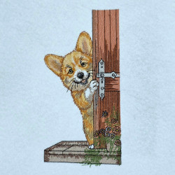 Winking Peeking Corgi