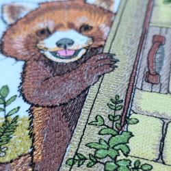 Smiling Peeking Raccoon