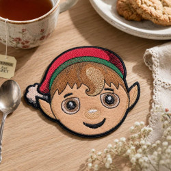 Holiday Elf Face ITH Coaster