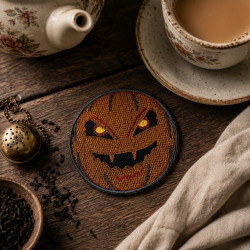 Spooky Pumpkin Face ITH Coaster