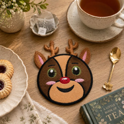 Cute Reindeer Face ITH Coaster