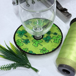 Clover Wine Stem ITH Coaster