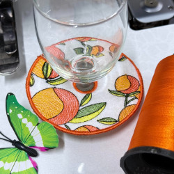 Mandarin Wine Stem ITH Coaster
