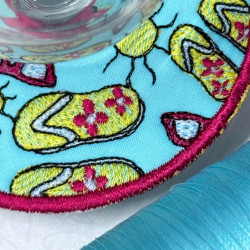 Flipflop And Sunglasses Wine Stem ITH Coaster