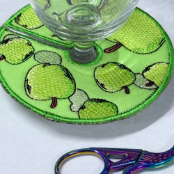 Green Apples Wine Stem ITH Coaster
