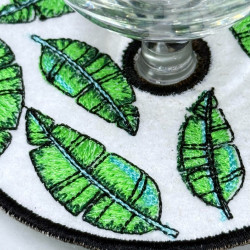 Leaves Wine Stem ITH Coaster