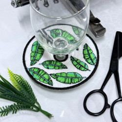 Leaves Wine Stem ITH Coaster