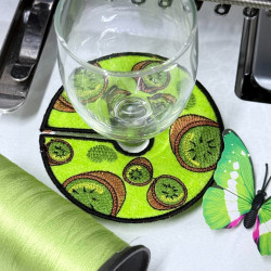 Kiwi Wine Stem ITH Coaster