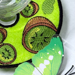Kiwi Wine Stem ITH Coaster
