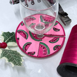 Sliced Watermelon Wine Stem ITH Coaster