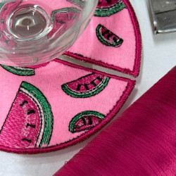 Sliced Watermelon Wine Stem ITH Coaster