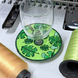 Monstera Wine Stem ITH Coaster
