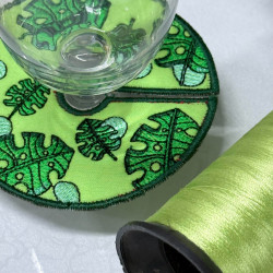 Monstera Wine Stem ITH Coaster