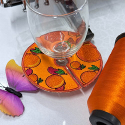 Tangerine Wine Stem ITH Coaster