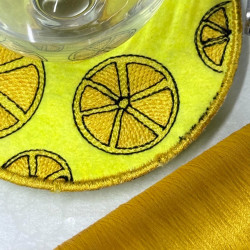Sliced Lemon Wine Stem ITH Coaster