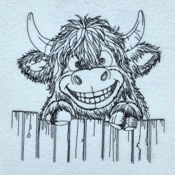 Sarcastic Highland Cow Line Art