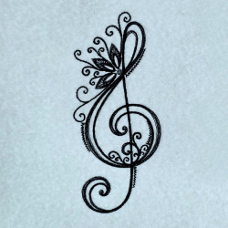 Butterfly Floral Treble Key