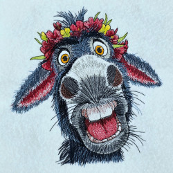 Humorous Donkey With Floral Crown - Free with $20 Purchase