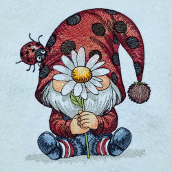 Ladybug Gnome With Daisy