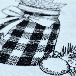 Festive Ribbon Jar Line Art