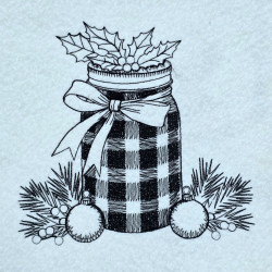 Festive Ribbon Jar Line Art