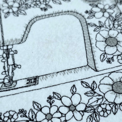 Floral Sewing Machine Line Art