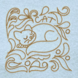 Cat Satin Quilting Pattern