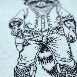 Cowboy Raccoon Line Art