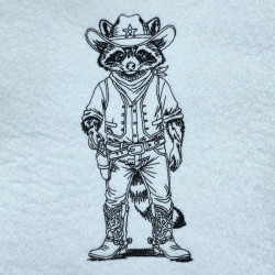 Cowboy Raccoon Line Art