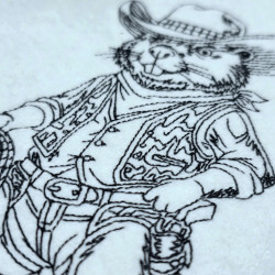 Cowboy Beaver Line Art