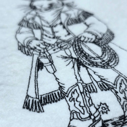 Cowboy Rabbit Line Art
