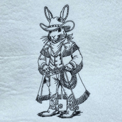 Cowboy Rabbit Line Art