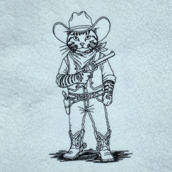 Cowboy Cat Line Art