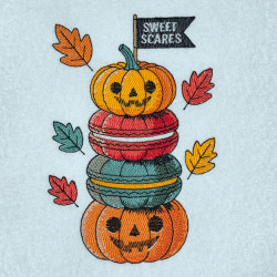 Sweet Scares Pumpkin And Macaron Stack