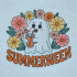 Summerween Ghost With Iced Drink And Flowers
