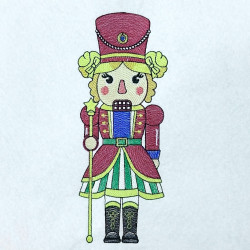Red Girl Nutcracker Christmas Soldier