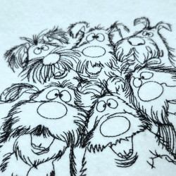 Cute Shaggy Dogs Line Art