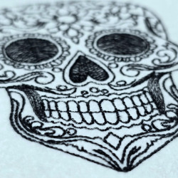 Bloom Skull Line Art