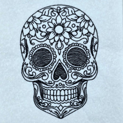 Bloom Skull Line Art