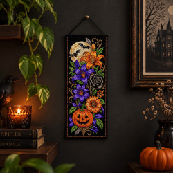 Spooky Floral Halloween Panel Embroidery Design