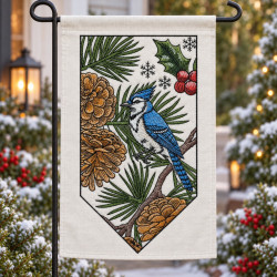 Winter Blue Jay Flag