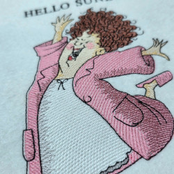 Hello Sunday Prancing Lady Saying