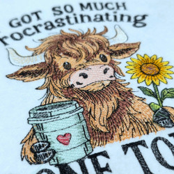 Coffee And Procrastination Cow Quote - Free with $20 Purchase