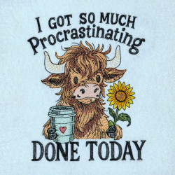 Coffee And Procrastination Cow Quote - Free with $20 Purchase