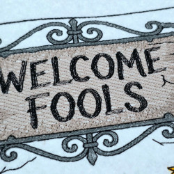 Welcome Fools Haunted Halloween Garden Flag 01