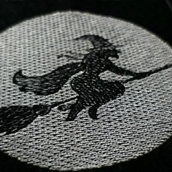 Creep It Real Flying Witch Garden Flag 01