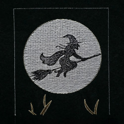 Creep It Real Flying Witch Garden Flag 01