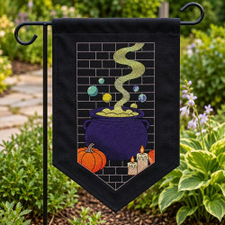 Halloween Potion Cauldron Garden Flag