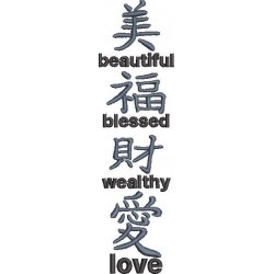 Beautiful Blessed Wealthy Love Chinese Symbol